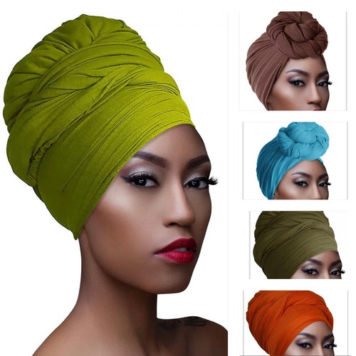 Head Wrap Soft Stretch Jersey Scarf Long Hair Turban Tie Etsy