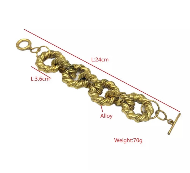 Elegant Gold Plated Interlocking Metal Choker And Bracelet Jewellery Set image 7