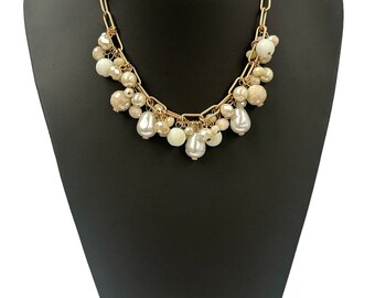 Bohemian Glass Beads Faux Pearls Necklace