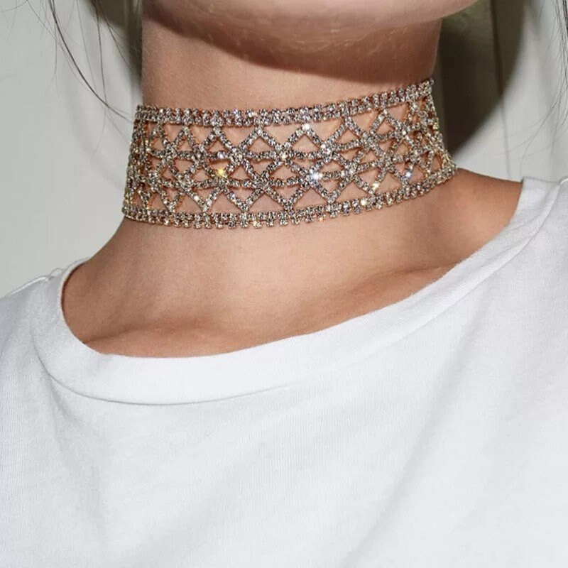 Gorgeous Sparkling Crystal Rhinestones Statement Choker - Etsy UK