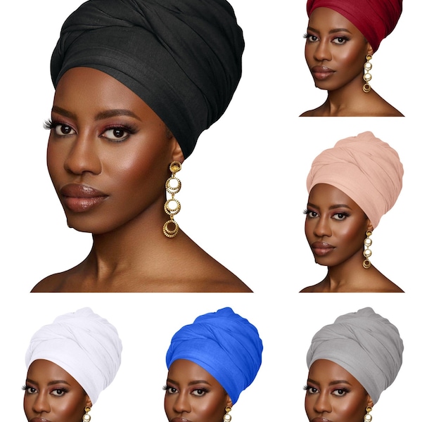 Stretch Jersey Soft  Knit Fabric  Head Wrap Turbans