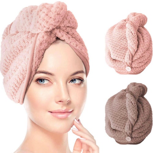 Microfiber Hair Drying Bow Towel Caps Etsy UK