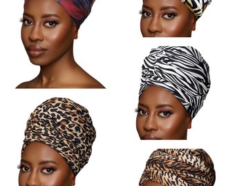 Longs turbans en maille douce pour la tête