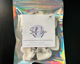 Vanilla Lavender Heart Soy Wax Melts - 8 melts per container - 2 oz