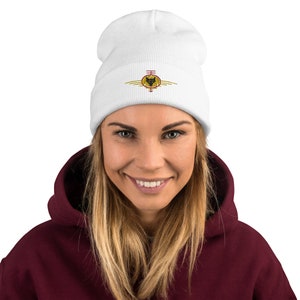 Red Rising, Gold and Red Sigil, Embroidered, House Mars, Darrow, Women, Men, Knit Beanie