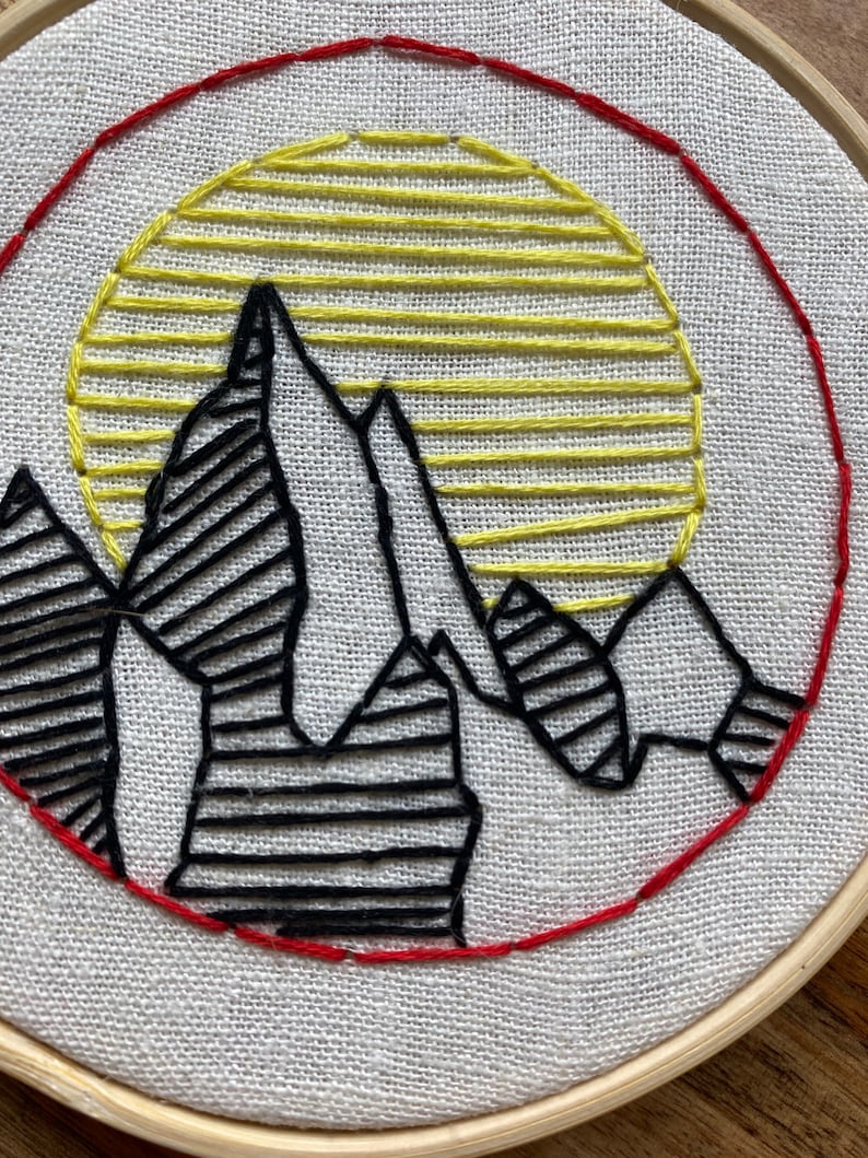 4\u201d Mountain Hand Embroidery