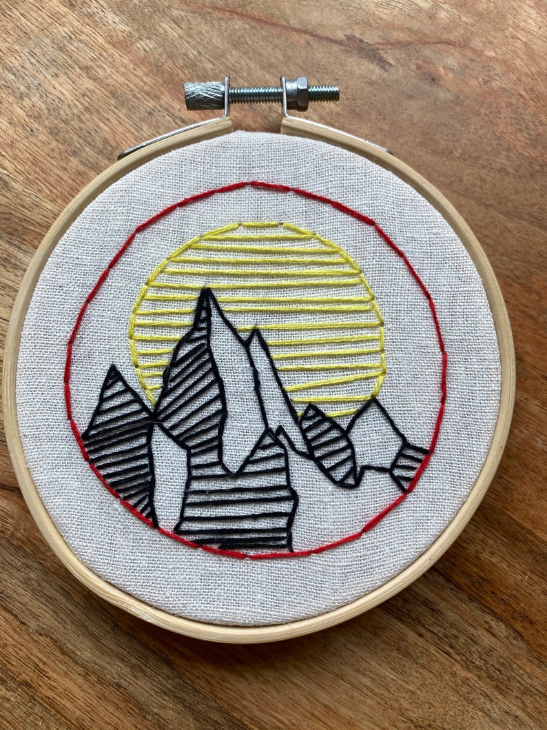 4\u201d Mountain Hand Embroidery