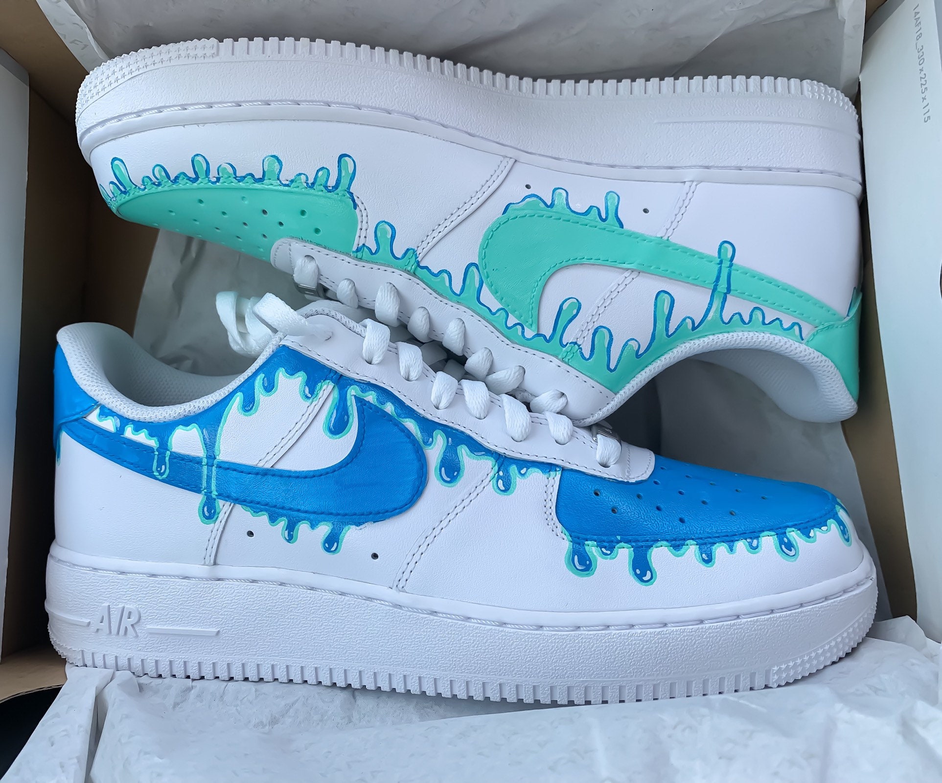 blue custom air force 1