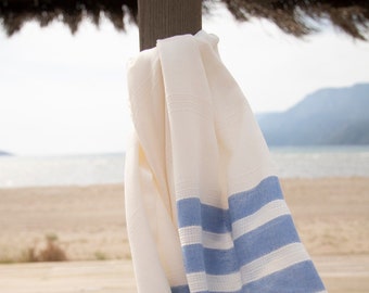 Lightweight Beach Towel, White Bamboo Cotton Turkish Bath Towel, Beach Cover Up