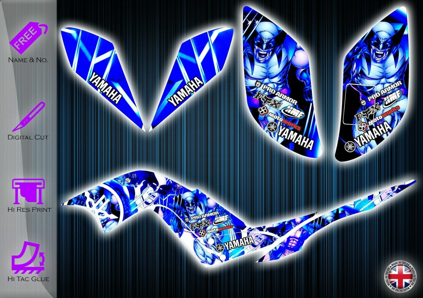 Kit Déco Quad Corporate Yamaha 700 Raptor Bleu (2013-2023)