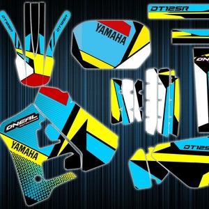 Yamaha dtr125 stickers - dtr graphics kit - yamaha decals - dt125r graphics kit