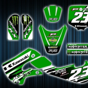 Kawasaki kx65 Aufkleber - kx65 Grafik Kit klx110 Abziehbilder - Grafik Kit klx110