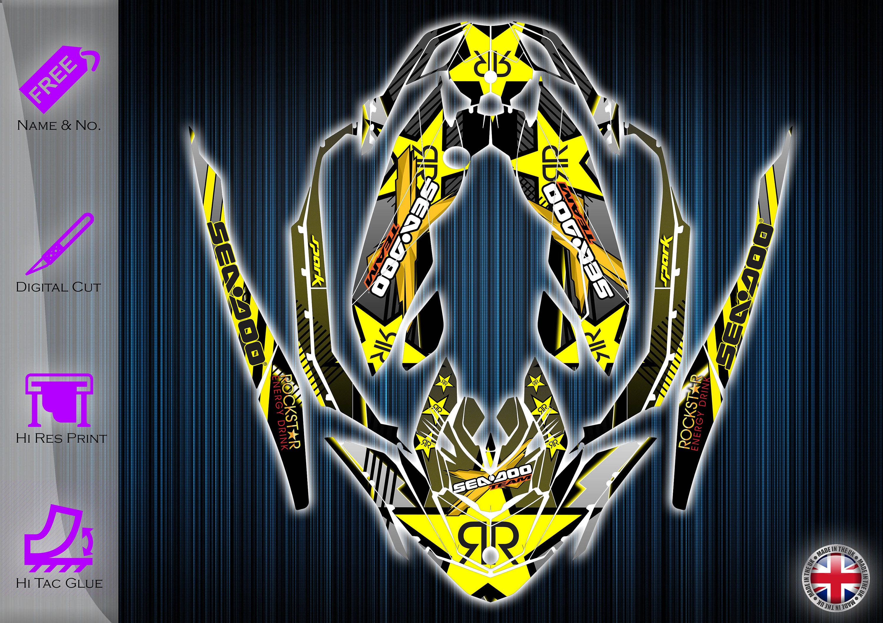 Sea Doo Spark Graphics Kit Seadoo Spark Sticker Kit Sea Etsy