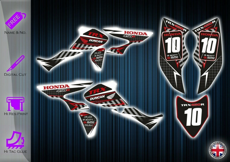 Honda Trx450r Stickers Graphics Kit Decals Trx 450 R Atv Etsy