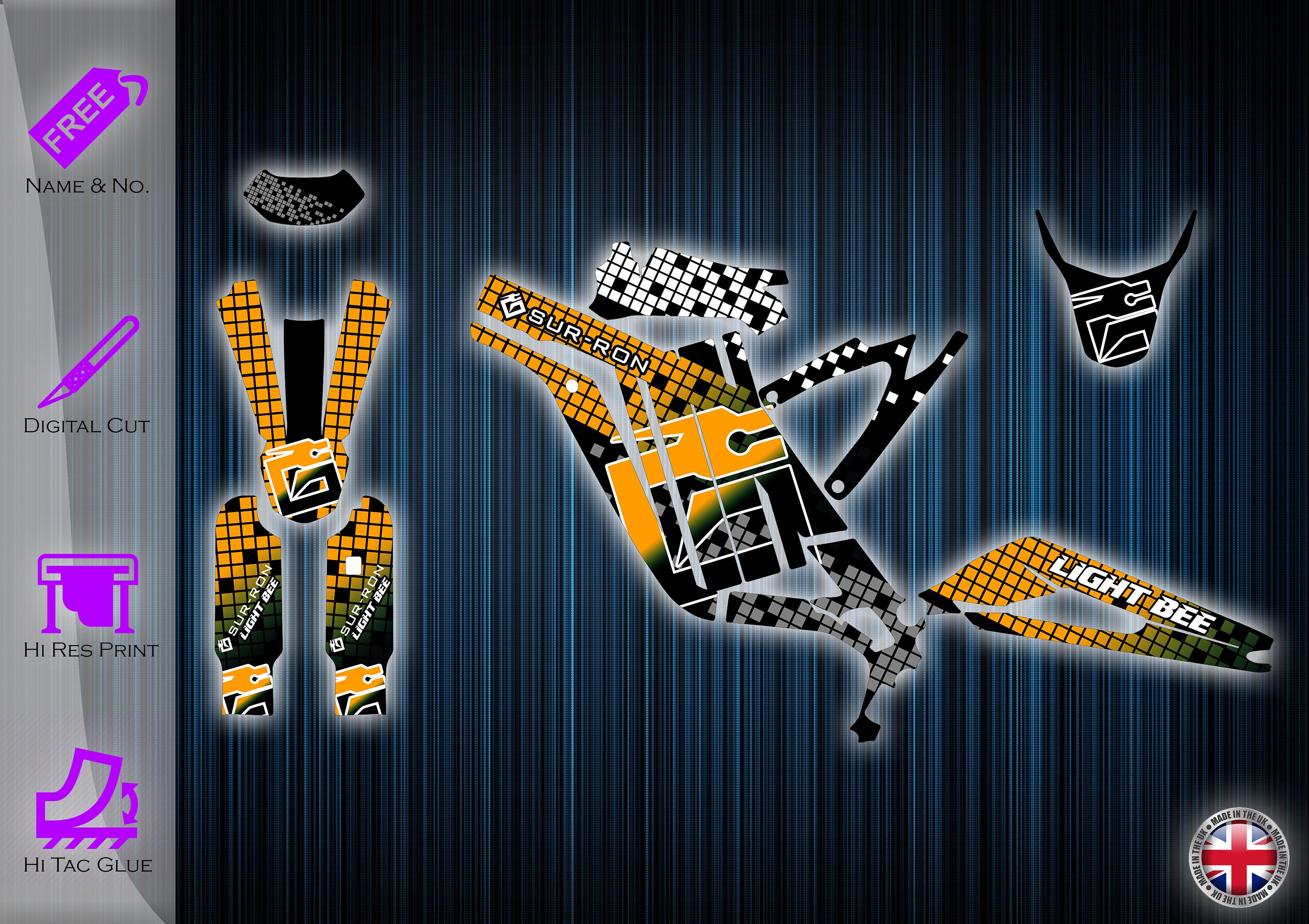 Ron Graphics Sur-ron Graphics Kit Sur Ron Sticker Kit Segway Graphics Sur Ron Decals ...