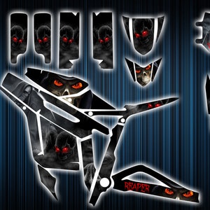 May include: A collection of black and white Reaper-themed graphics with red-eyed skulls. The design includes the word "REAPER" and various skull illustrations, with the text "NAME & No." and "DIGITAL CUT".