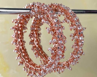 Rose Gold & Pearl Kara -Indian Jewellery