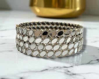 Mirror Churi Bangle Set Antique Silver Bridal Bangles Asian Jewellery Indian Wedding Bangles Pakistani Churi Set Of 4
