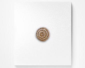 Gold und Perle Runde Bindi - Indischer Schmuck