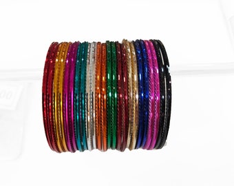 Kids 24 multi colour / FULKARI bangle churis, Indian bangles, Pakistani bangles,