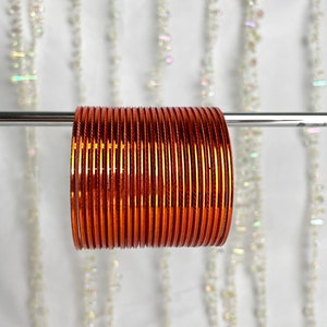 Kinder glänzend dunkel Orange Armreifen - Indianerschmuck