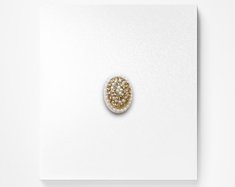 Gold and Pearl Oval Bindi - Indian Jewellery