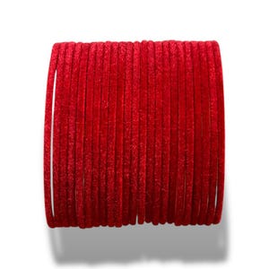 Rött sammets Churi armbandsset - Indiska brudsmycken, set om 24