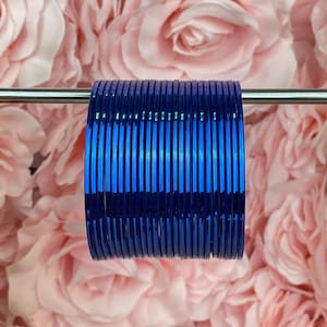 Royal Blue Shiny Bangles - Indian Jewellery