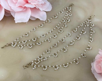 White Pearl Droplet Small Sahara - indian Jewellery