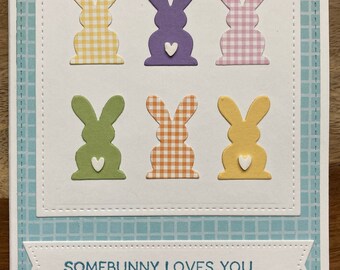 Happy Easter "Somebunny Loves You" Handcrafted Greeting Card