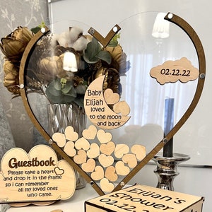 Twinkle little star  shower guest book alternative, Moon and stars transparent guest book frame for birthday