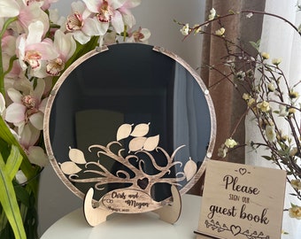 Tree guest book alternative wedding, Autumn wedding tree guest book alternative, Round tree wedding guestbook