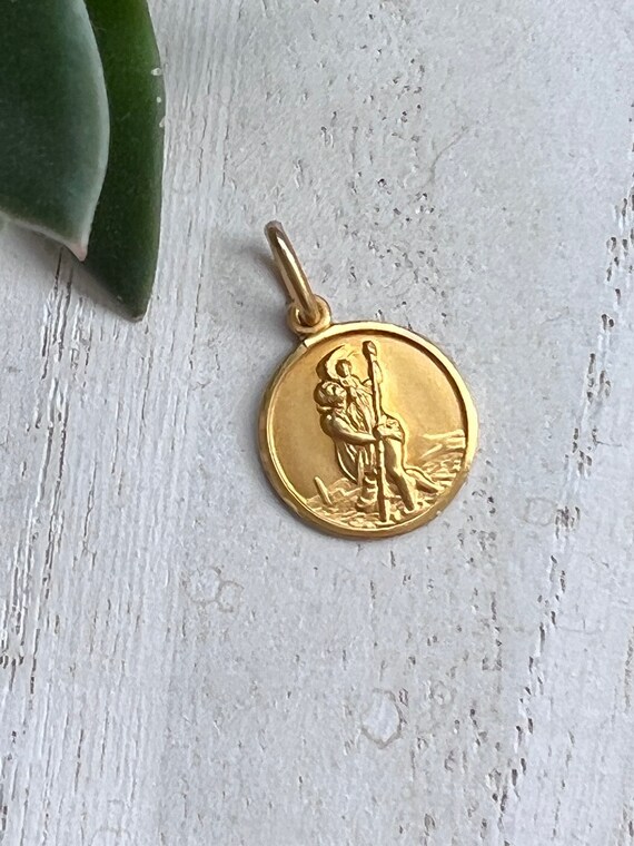Vintage Italian 18k Gold St Christopher 