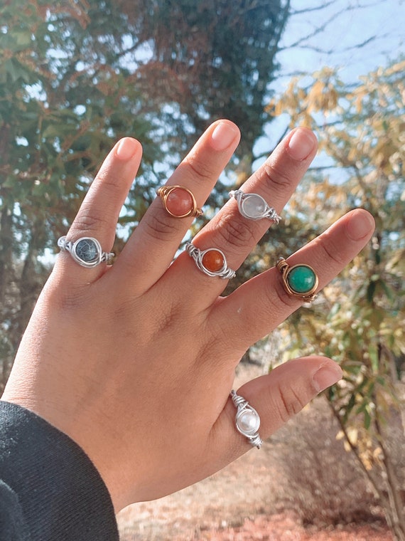 Wire wrapped rings etsy online