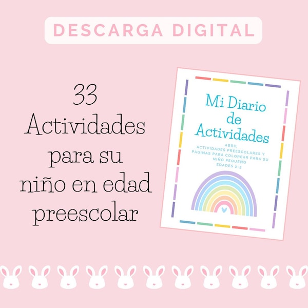 Diario de Actividades Preescolar Abril | DESCARGA DIGITAL | Libro de Trabajo de niño | Desarrollo Cognitivo | Pascua | Libro Ocupado