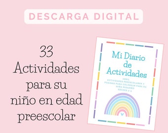 Diario de Actividades Preescolar Abril / DESCARGA DIGITAL / Libro de Trabajo de niño / Desarrollo Cognitivo / Pascua / Libro Ocupado