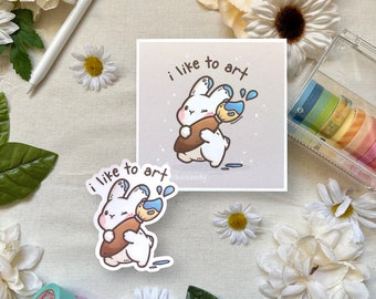 Artist bun | 4x4 Art Print & Sticker | Mini Print, weatherproof sticker