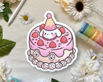 Party Bun | 4x4 Art Print & Sticker | Mini Print, weatherproof sticker