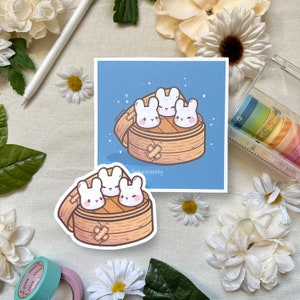 BaoBun | 4x4 Art Print & Sticker | Mini Print, weatherproof sticker