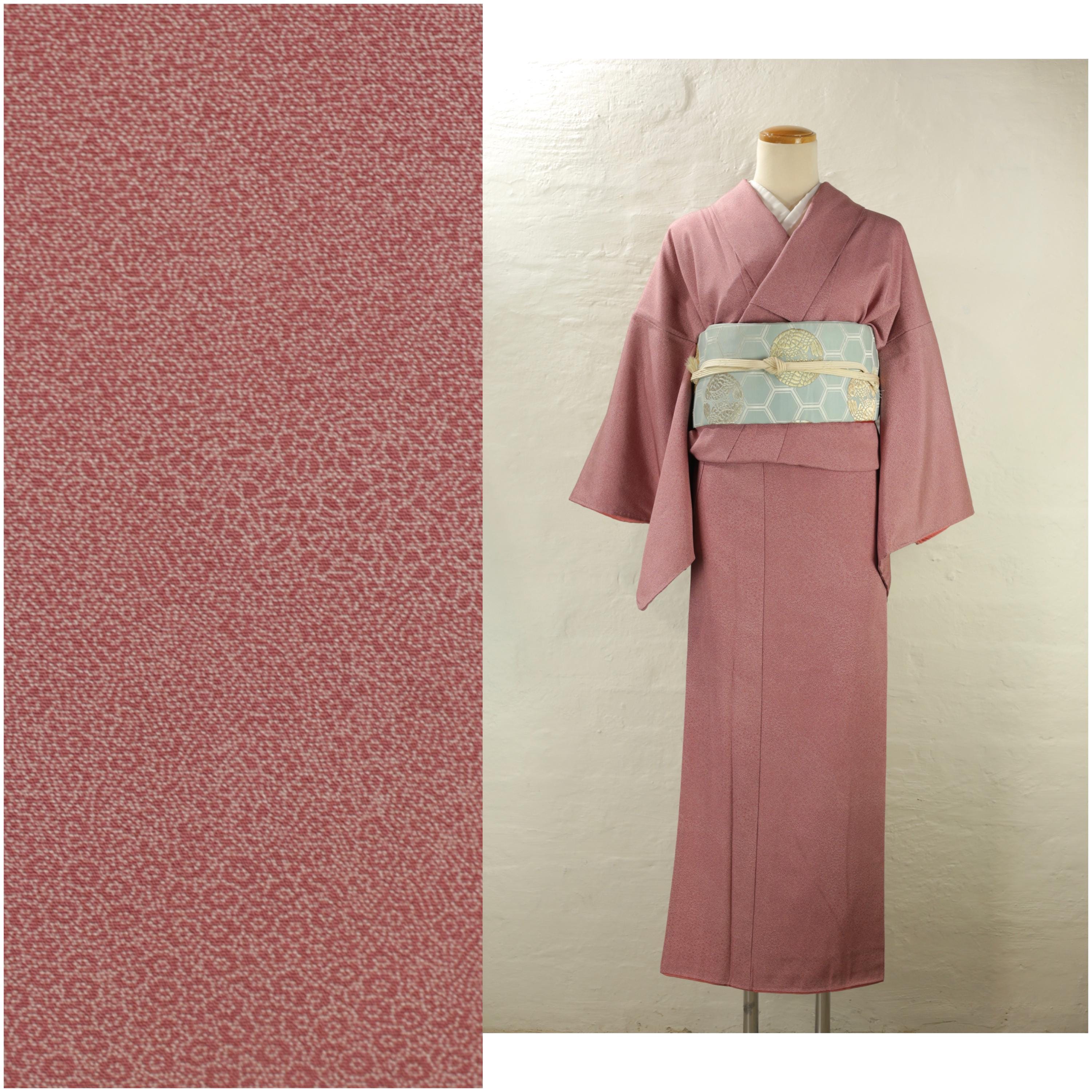 Vintage Pink Edo Komon Iromuji Kimono | Silk | Traditional Kimono