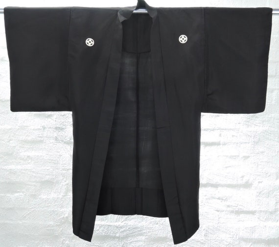 1930's Antique Hitoe Men's Formal Haori Kimono Jacket, IZUTSU