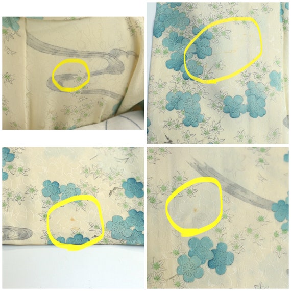 Vintage Summer Komon Blue Flower Maple Leaves Pat… - image 9