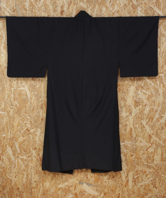 Vintage Men's Dark Brown Tsumugi Kimono | Silk | … - image 5