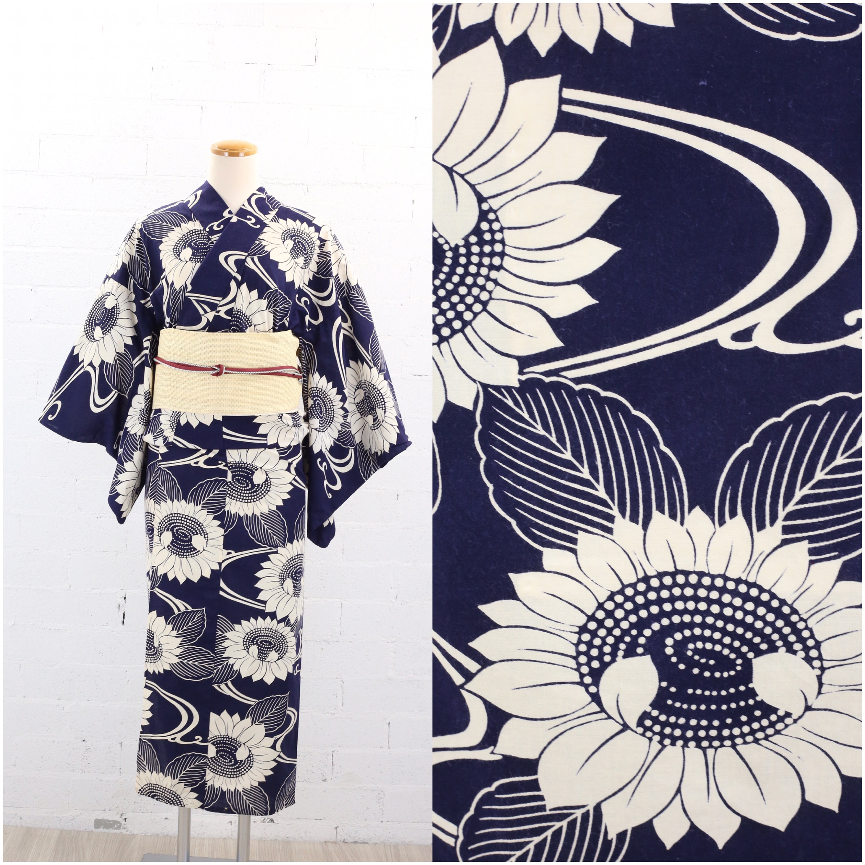 Japanese Kimono With Belt Men's Traditional Formal Wear Iron-free