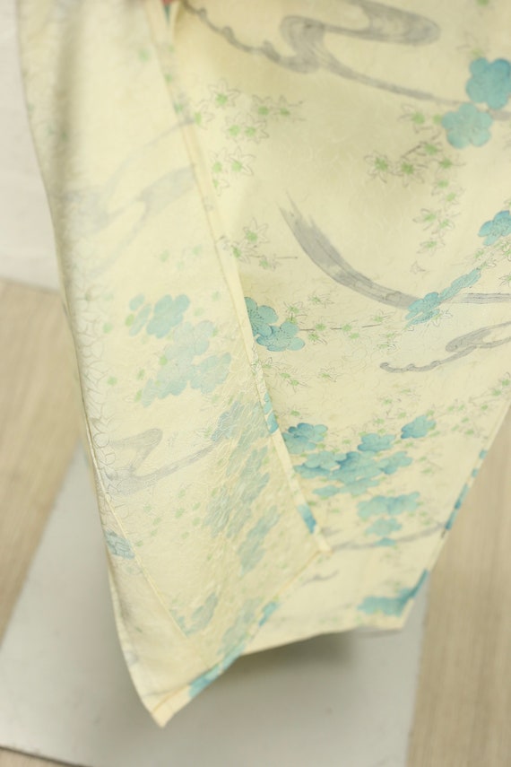 Vintage Summer Komon Blue Flower Maple Leaves Pat… - image 7