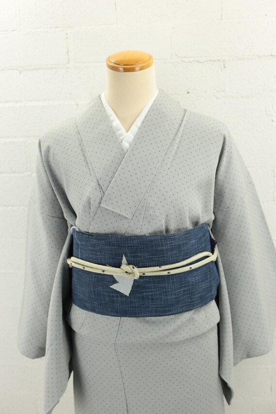 Vintage 'Kasuri' Hitoe Summer Gray Komon Kimono |… - image 6