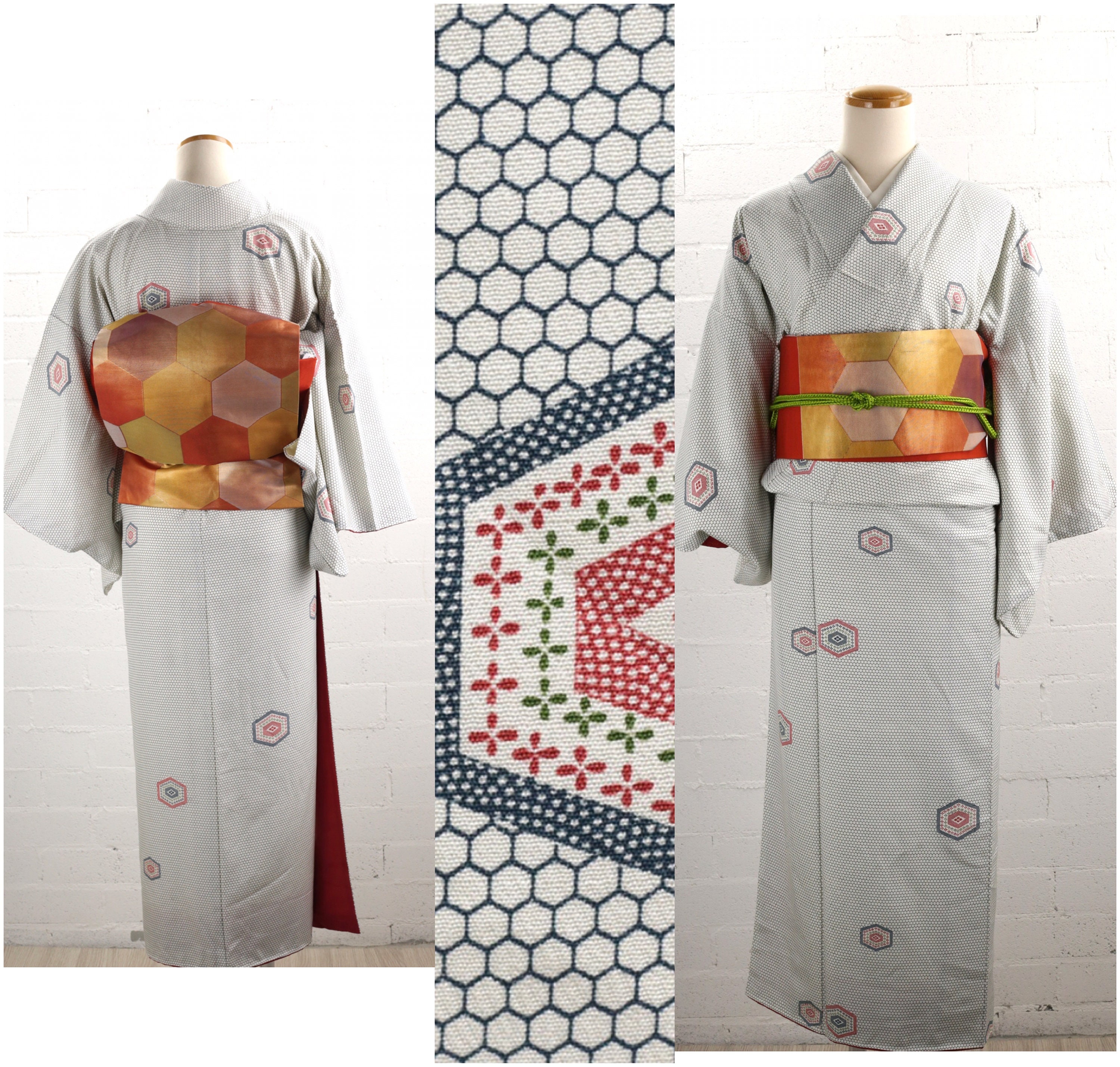 Vintage kikko Hanabishi Pattern Komon Kimono Etsy Australia