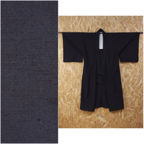 Vintage Men's Dark Brown Tsumugi Kimono | Silk | … - image 1