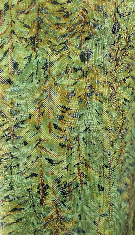 Vintage Green Plant Pattern Komon Kimono | Silk |… - image 4