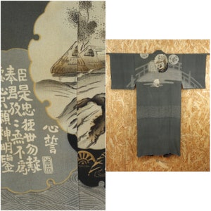 Nagajuban antiguo para hombre, prenda interior tipo kimono | Seda | Kimono tradicional | Kimono | Japón vintage
